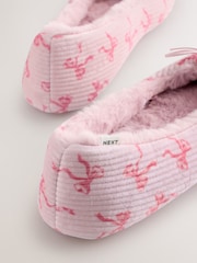 Lazo rosa - Pantuflas estilo bailarinas de pana - Imagen 10 de 10