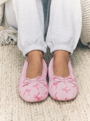 Lazo rosa - Pantuflas estilo bailarinas de pana - Imagen 3 de 10