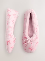 Lazo rosa - Pantuflas estilo bailarinas de pana - Imagen 6 de 10
