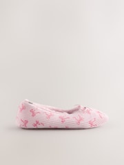 Lazo rosa - Pantuflas estilo bailarinas de pana - Imagen 8 de 10