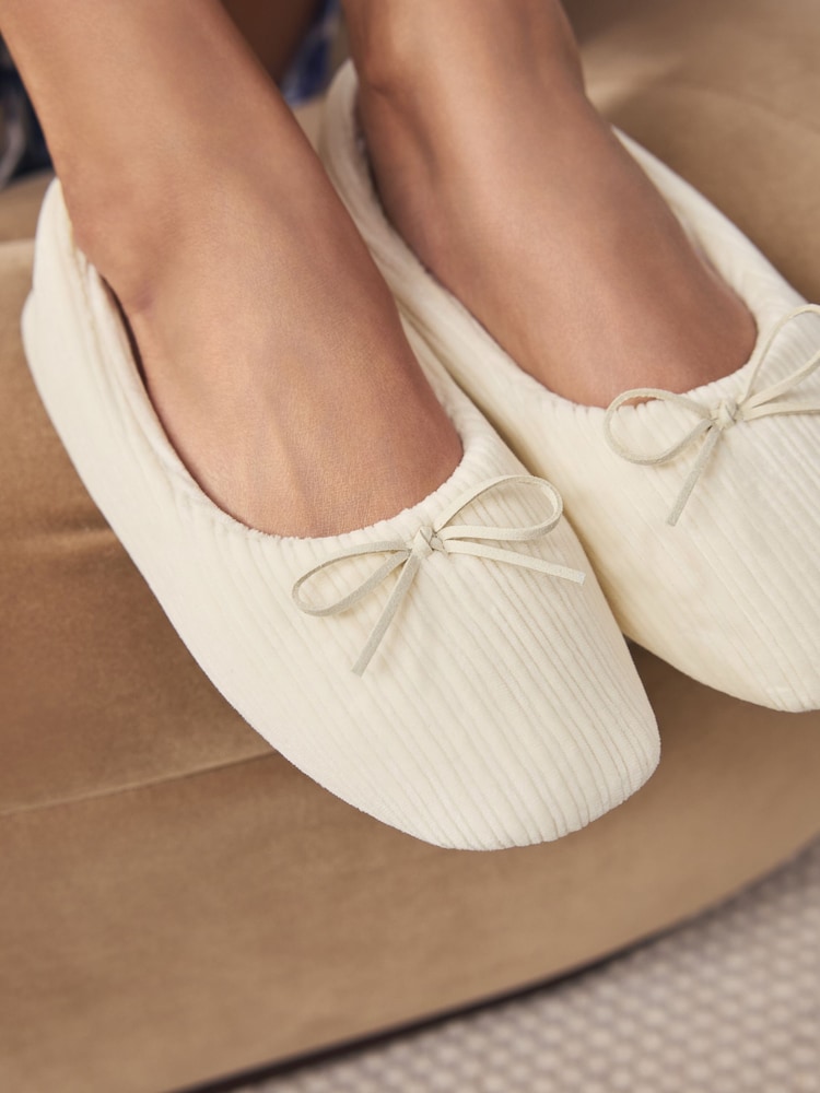 Crudo - Velour Cord Ballet Slippers - Imagen 1 de 5