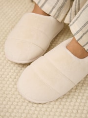 Cream Quilted Short Boot Slippers - Image 3 of 8