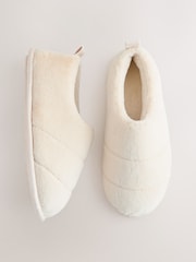 Cream Quilted Short Boot Slippers - Image 4 of 8
