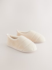 Cream Quilted Short Boot Slippers - Image 5 of 8