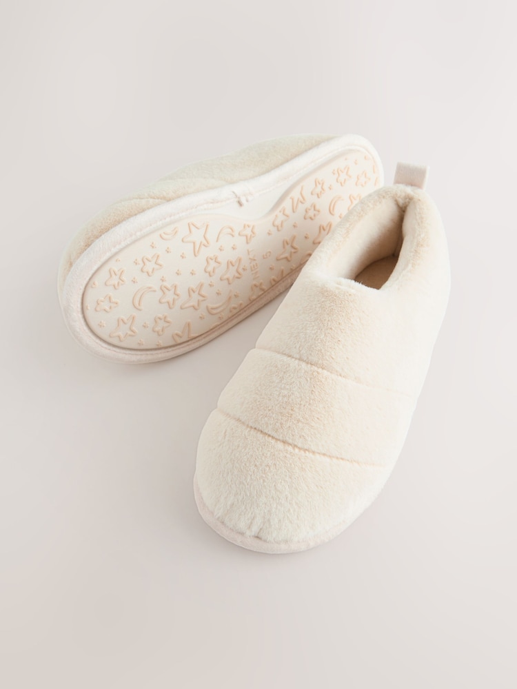 Cream Quilted Short Boot Slippers - Image 8 of 8
