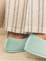 Sage Green Quilted Short Boot Slippers - Image 2 of 9