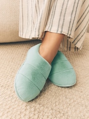 Sage Green Quilted Short Boot Slippers - Image 4 of 9