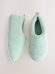 Sage Green Quilted Short Boot Slippers - Image 5 of 9