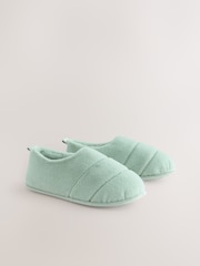 Sage Green Quilted Short Boot Slippers - Image 6 of 9