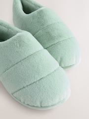 Sage Green Quilted Short Boot Slippers - Image 9 of 9