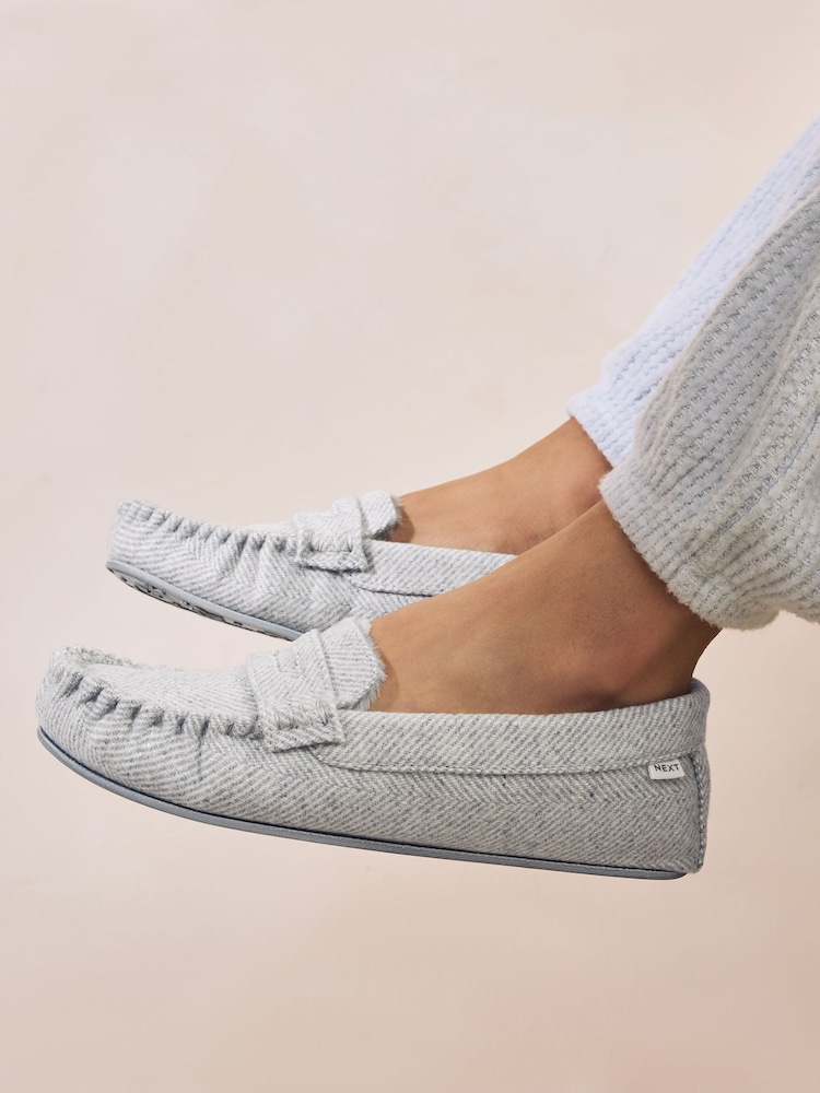 Grey Corduroy - Mokassin-Hausschuhe - Bild 2 von 8