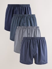 Navy 4 pack Woven Pure Boxers - Image 1 of 8