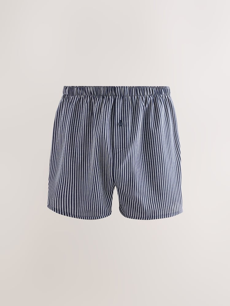 Navy 4 pack Woven Pure Boxers - Image 2 of 8