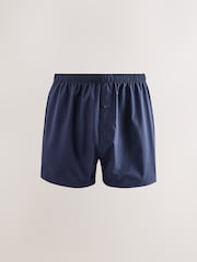 Navy 4 pack Woven Pure Boxers - Image 3 of 8