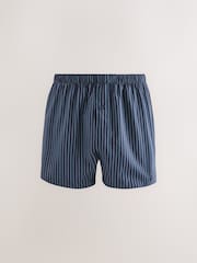 Navy 4 pack Woven Pure Boxers - Image 4 of 8