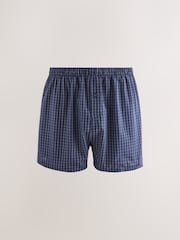 Navy 4 pack Woven Pure Boxers - Image 5 of 8