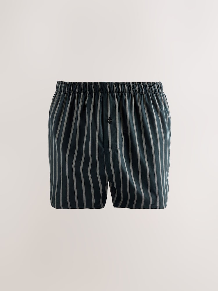 Black Stripe 4 pack Woven Pure Boxers - Image 3 of 8