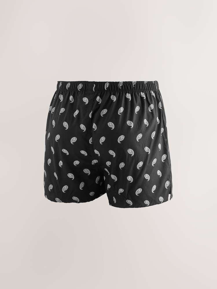 Black Stripe 4 pack Woven Pure Boxers - Image 6 of 8
