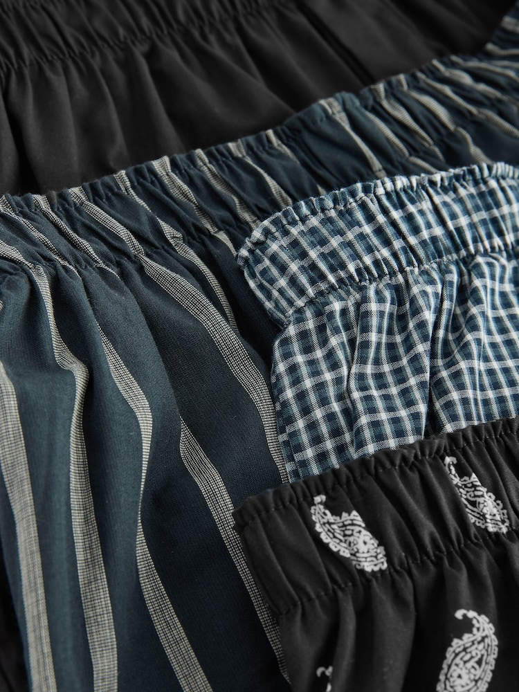 Black Stripe 4 pack Woven Pure Boxers - Image 8 of 8