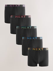 Black Ombre Colour Waistband A-Front Boxers 5 Pack - Image 1 of 6