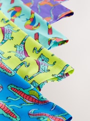 Yellow/ Red/Purple Animal Conversational Print - Boksarice z A-sprednjim delom - Slika 9 iz 9