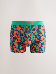 Bright Blue/Orange/Purple Circle Geo Print A-Front Boxers - Image 2 of 9