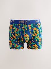 Bright Blue/Orange/Purple Circle Geo Print A-Front Boxers - Image 3 of 9