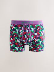 Bright Blue/Orange/Purple Circle Geo Print A-Front Boxers - Image 5 of 9