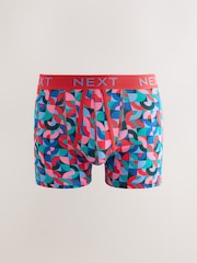 Bright Blue/Orange/Purple Circle Geo Print A-Front Boxers - Image 6 of 9