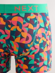 Bright Blue/Orange/Purple Circle Geo Print A-Front Boxers - Image 7 of 9