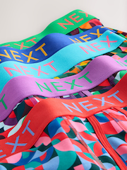 Bright Blue/Orange/Purple Circle Geo Print A-Front Boxers - Image 8 of 9