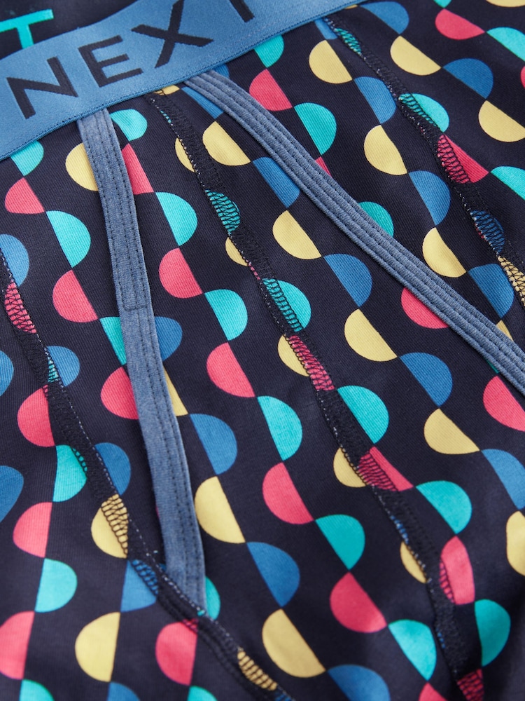 Navy Colour Pop Spot Stripe 10 pack A-Front Boxers - Image 14 of 14