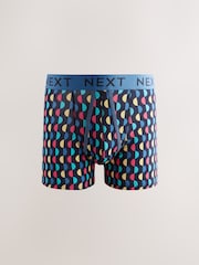 Navy Colour Pop Spot Stripe 10 pack A-Front Boxers - Image 2 of 14