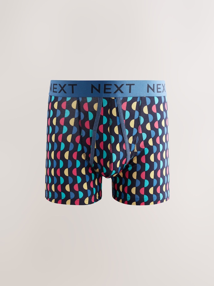 Navy Colour Pop Spot Stripe 10 pack A-Front Boxers - Image 2 of 14