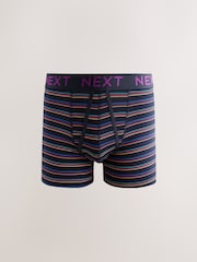 Navy Colour Pop Spot Stripe 10 pack A-Front Boxers - Image 7 of 14