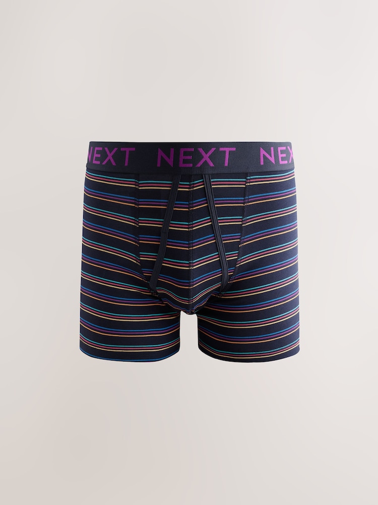 Navy Colour Pop Spot Stripe - Zestaw 10 sztuk - Bokserki z przodem w kształcie litery A - Image 7 of 14