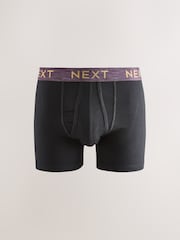 Black Bright Red/Orange/Green Marl Waistband 5 Pack A-Front Cotton Rich Boxers - Image 2 of 9