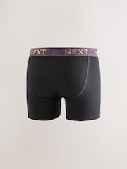 Black Bright Red/Orange/Green Marl Waistband 5 Pack A-Front Cotton Rich Boxers - Image 3 of 9