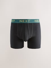 Black Bright Red/Orange/Green Marl Waistband 5 Pack A-Front Cotton Rich Boxers - Image 4 of 9