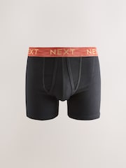 Black Bright Red/Orange/Green Marl Waistband 5 Pack A-Front Cotton Rich Boxers - Image 6 of 9