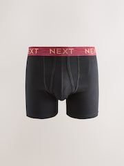 Black Bright Red/Orange/Green Marl Waistband 5 Pack A-Front Cotton Rich Boxers - Image 7 of 9