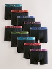 Black Rich Marl Waitsband 10 pack A-Front Boxers - Image 1 of 14