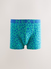 Bright Blue/ Orange Animal Print 5 Pack Trunks Boxers - Image 2 of 9