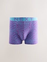 Bright Blue/ Orange Animal Print 5 Pack Trunks Boxers - Image 4 of 9