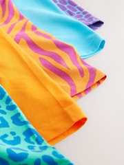Bright Blue/ Orange Animal Print 5 Pack Trunks Boxers - Image 9 of 9