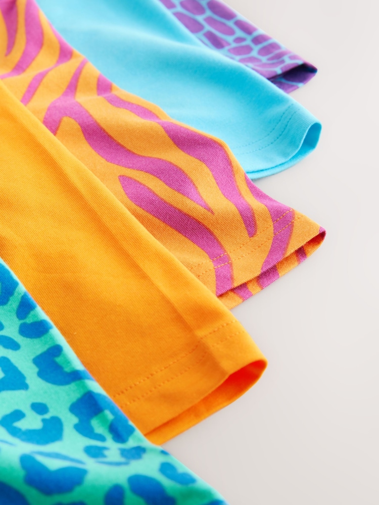 Bright Blue/ Orange Animal Print 5 Pack Trunks Boxers - Image 9 of 9