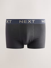 Slate Grey Textured Waistband Trunks Boxers 5 Pack - Image 4 of 10