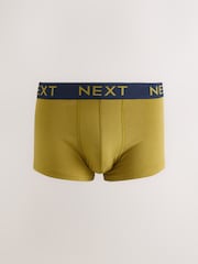 Pink/ Blue/ Green Navy Textured Waistband 10 pack Cotton Rich Blend Hipsters Boxers - Image 3 of 14