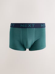 Pink/ Blue/ Green Navy Textured Waistband 10 pack Cotton Rich Blend Hipsters Boxers - Image 5 of 14