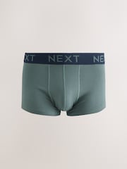 Pink/ Blue/ Green Navy Textured Waistband 10 pack Cotton Rich Blend Hipsters Boxers - Image 6 of 14